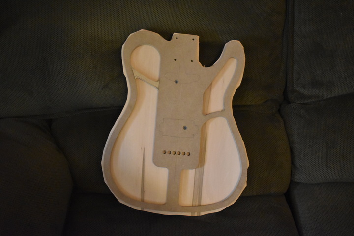Body band-sawed with attached top template