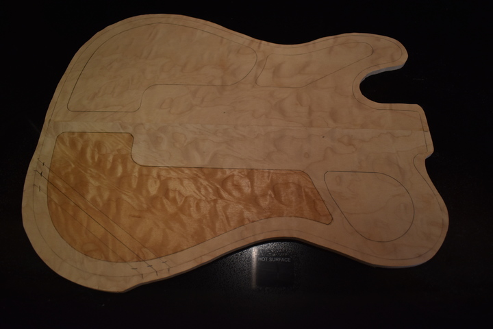 Underside of top with marks for routing
                bend relief