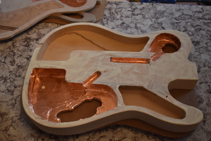 Top of body blank
                coated with glue