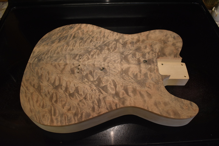 Top dark stain
                sanded back for contrast