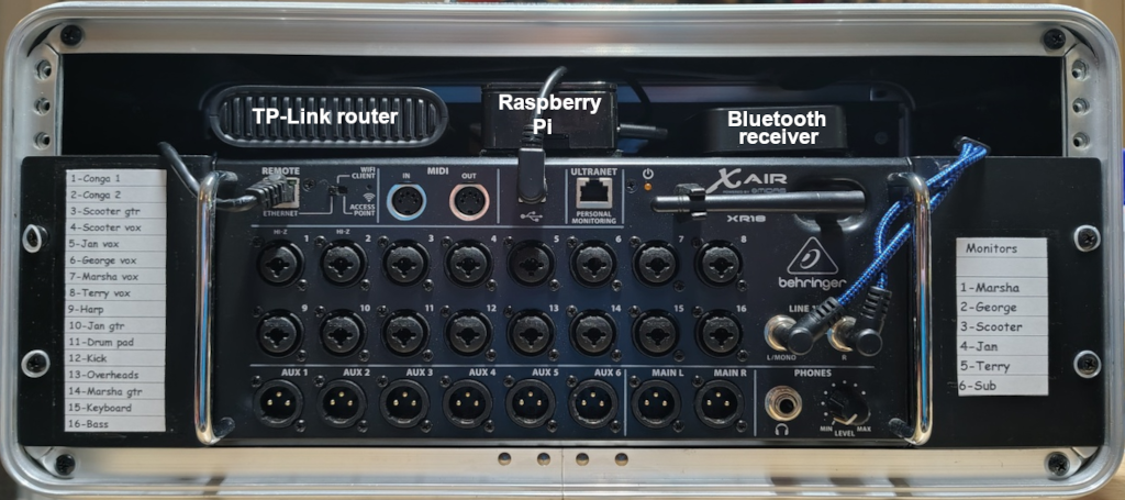 XR18 in
rack with other gear
